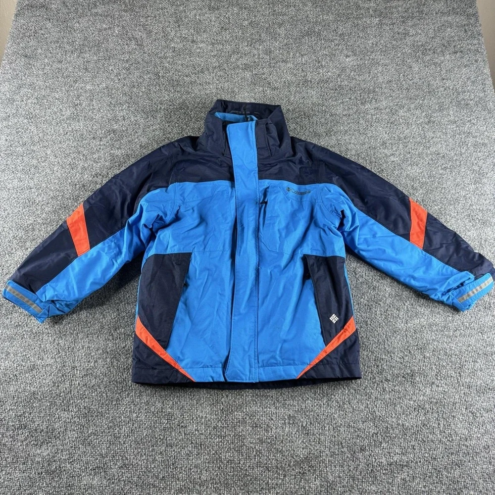 Columbia Bugaboo Ski Jacket Kids 8 Blue Omni-Tech Waterproof Winter Insulated